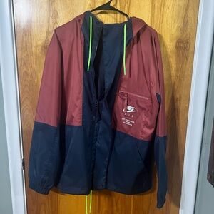 Nike Burgundy and Navy Hooded Jacket